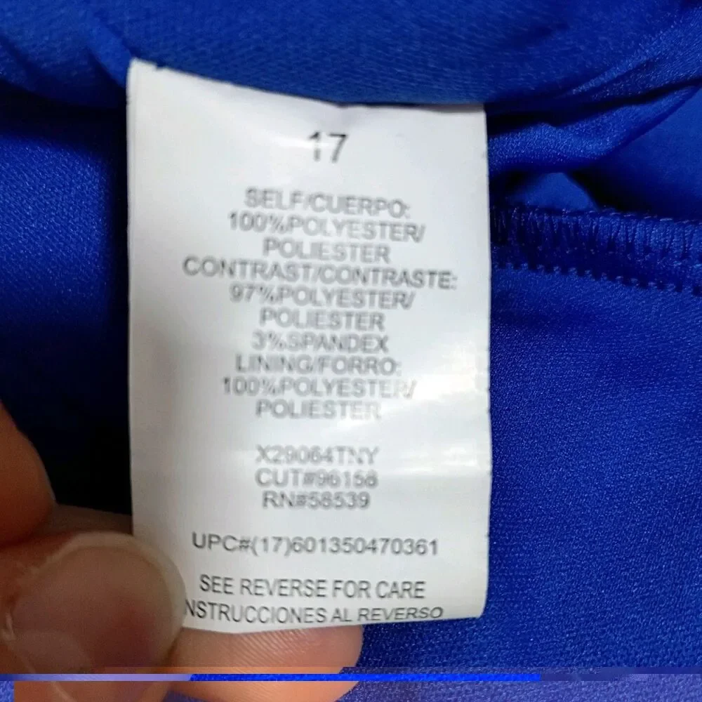 Xtraordinary Dress Size 17 Royal Blue Strapless High-Low Gown Formal Prom